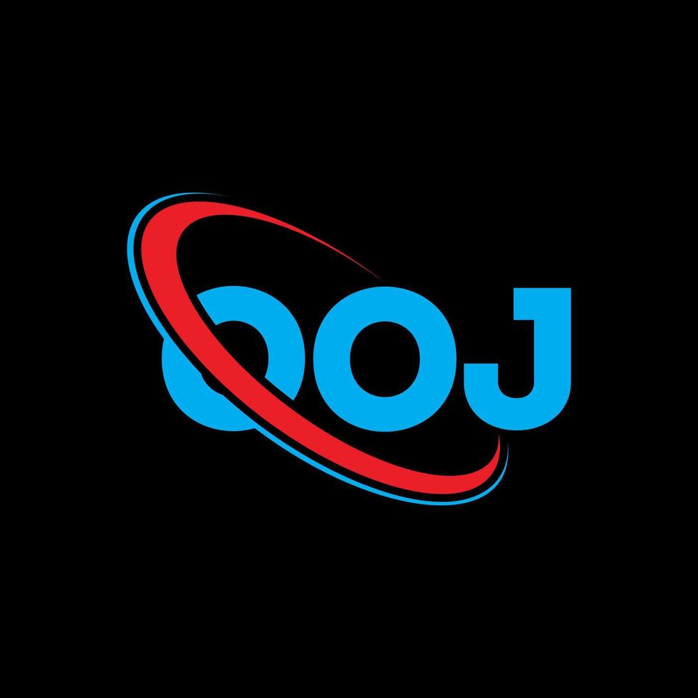 logotipo de ooj. ooj carta. diseño del logotipo de la letra ooj. logotipo de iniciales ooj vinculado con círculo y logotipo de monograma en mayúsculas. tipografía ooj para tecnología, negocios y marca inmobiliaria. vector