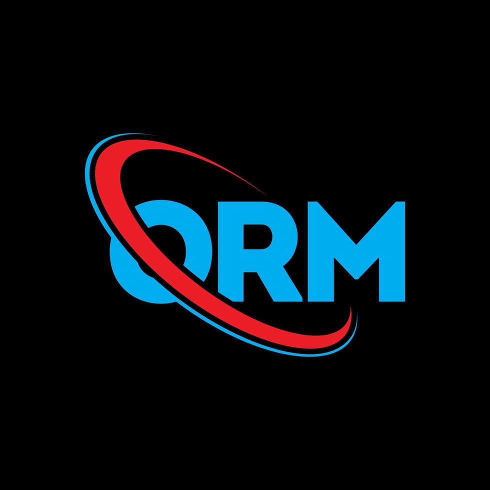 ORM logo. ORM letter. ORM letter logo design. Initials ORM logo linked with circle and uppercase monogram logo. ORM typography for technology, business and real estate brand. vector