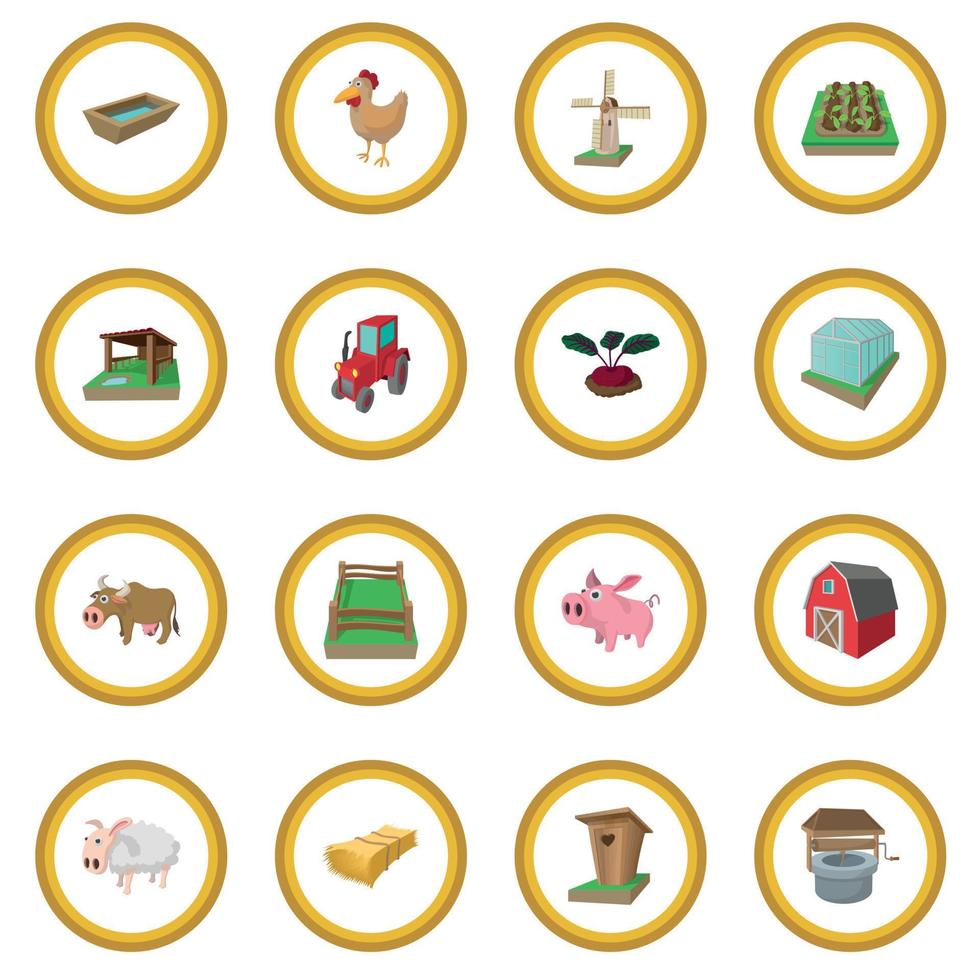 Farm cartoon icon circle vector