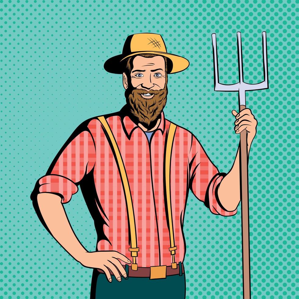 Farmer comics character vector