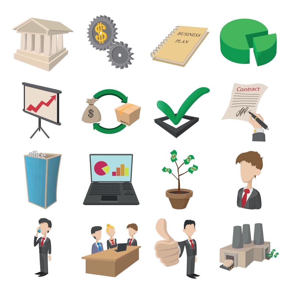 Business icons set vector