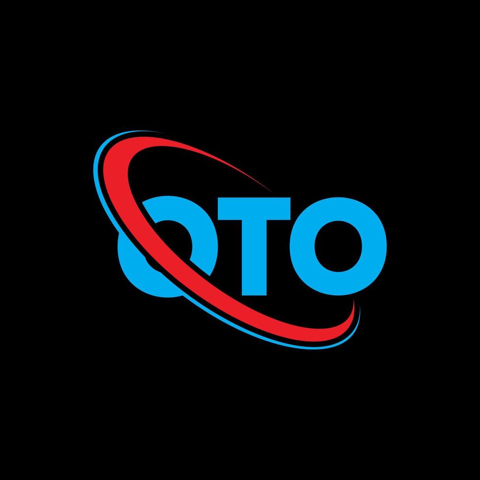 logotipo de oto. carta oto. diseño del logotipo de la letra oto. logotipo de iniciales oto vinculado con círculo y logotipo de monograma en mayúsculas. oto tipografía para tecnología, negocios y marca inmobiliaria. vector