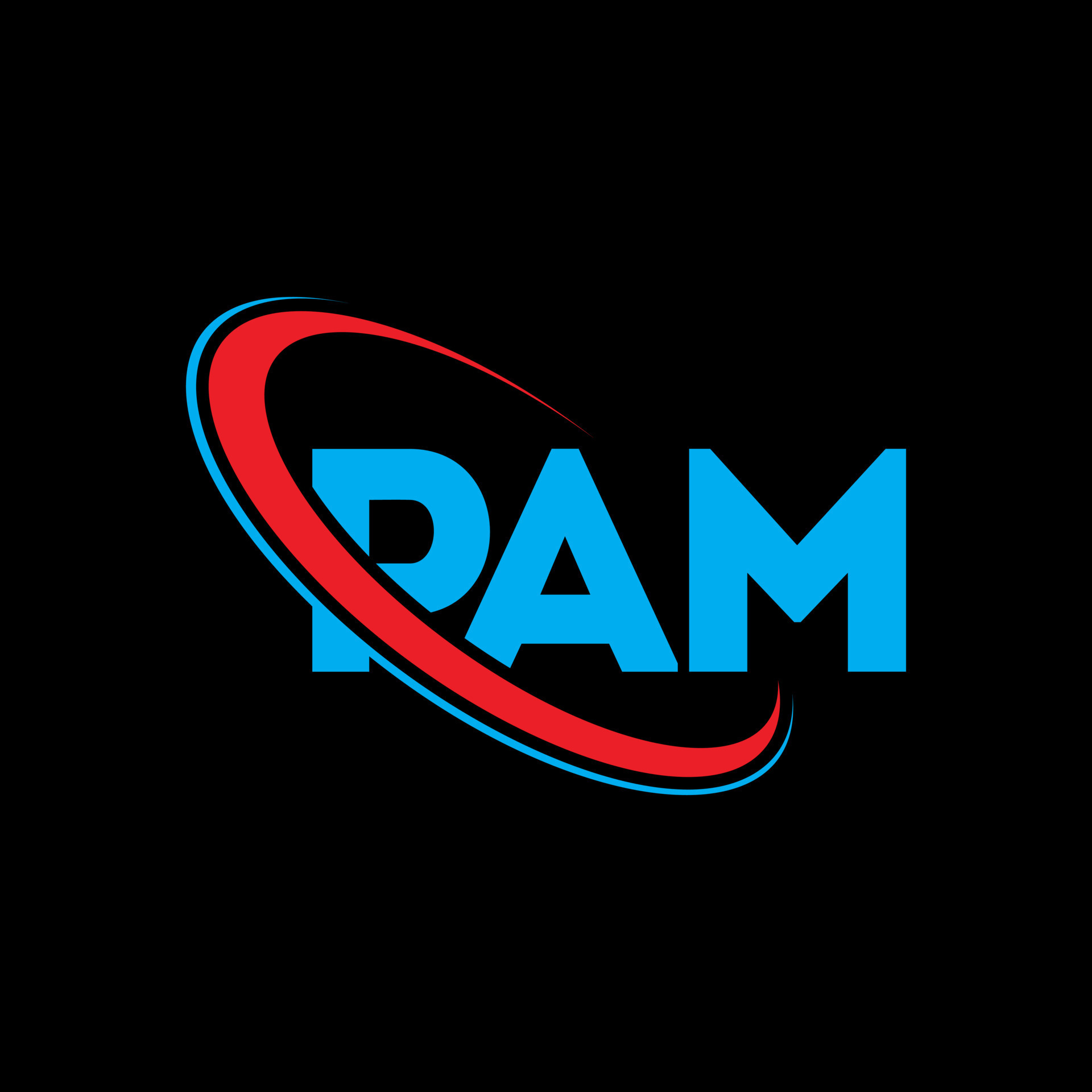 logotipo de pam carta pam. diseño del logotipo de la letra pam