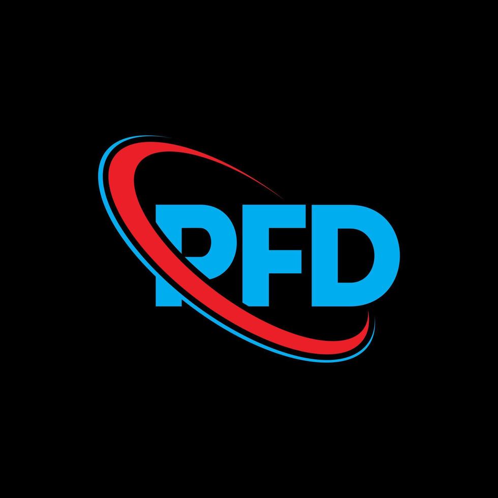 logotipo de pdf. carta pfd. diseño de logotipo de letra pfd. logotipo de iniciales pfd vinculado con círculo y logotipo de monograma en mayúsculas. Tipografía pfd para tecnología, negocios y marca inmobiliaria. vector