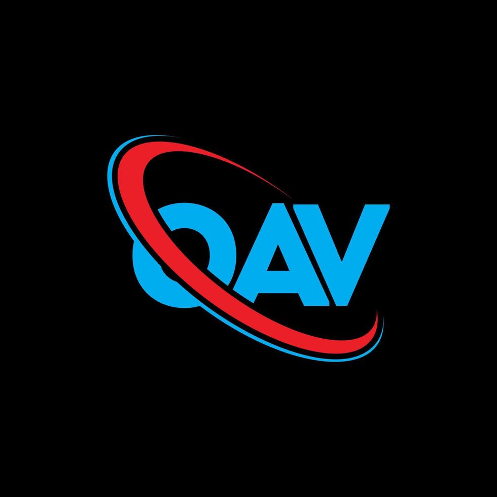 logotipo de la OAV. carta oav. diseño del logotipo de la letra oav. logotipo de iniciales oav vinculado con círculo y logotipo de monograma en mayúsculas. tipografía oav para tecnología, negocios y marca inmobiliaria. vector