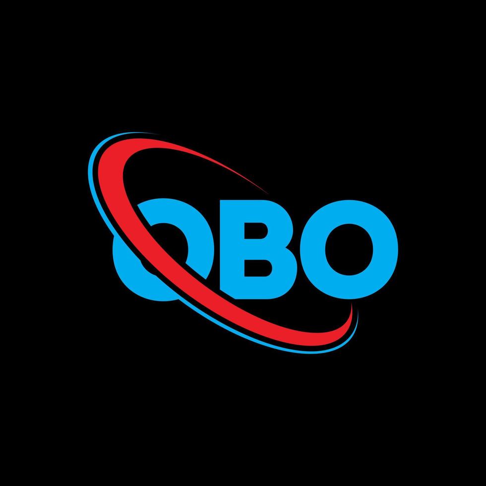 logotipo de obo. letra obo. diseño del logotipo de la letra obo. logotipo de obo de iniciales vinculado con círculo y logotipo de monograma en mayúsculas. tipografía obo para tecnología, negocios y marca inmobiliaria. vector