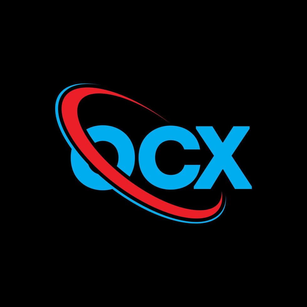 logotipo de ocx. carta ocx. diseño del logotipo de la letra ocx. logotipo de iniciales ocx vinculado con círculo y logotipo de monograma en mayúsculas. tipografía ocx para tecnología, negocios y marca inmobiliaria. vector