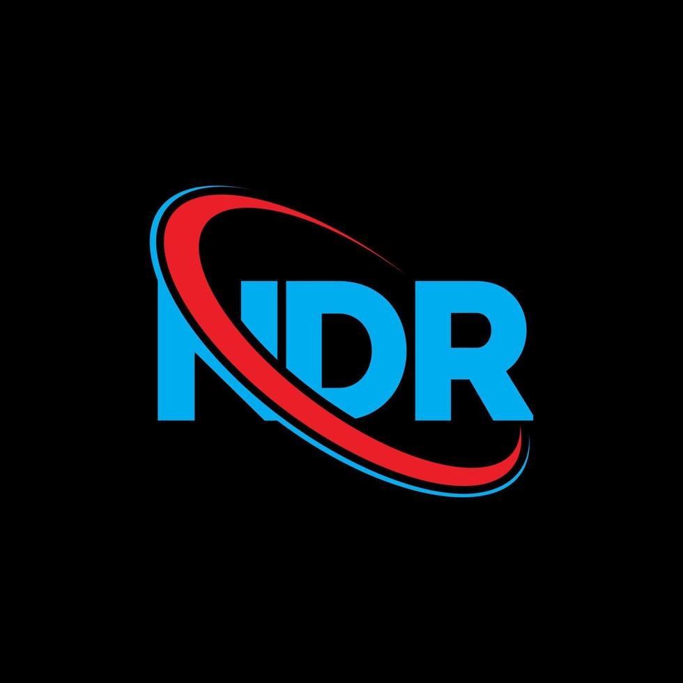 logotipo de ndr. letra ndr. diseño del logotipo de la letra ndr. logotipo de iniciales ndr vinculado con círculo y logotipo de monograma en mayúsculas. tipografía ndr para tecnología, negocios y marca inmobiliaria. vector