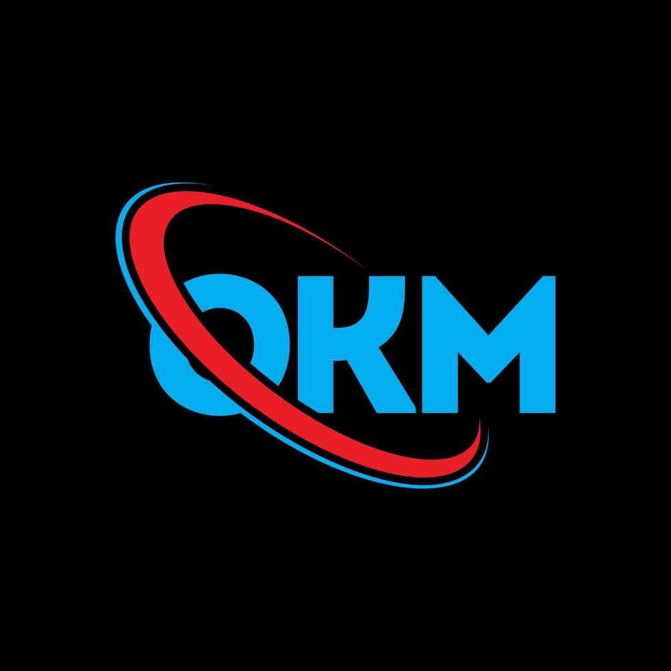 OKM logo. OKM letter. OKM letter logo design. Initials OKM logo linked with circle and uppercase monogram logo. OKM typography for technology, business and real estate brand. vector