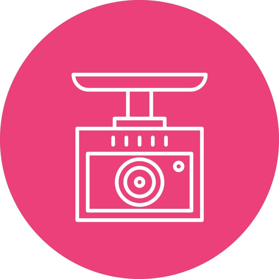 Camera Drive Line Circle Background Icon vector