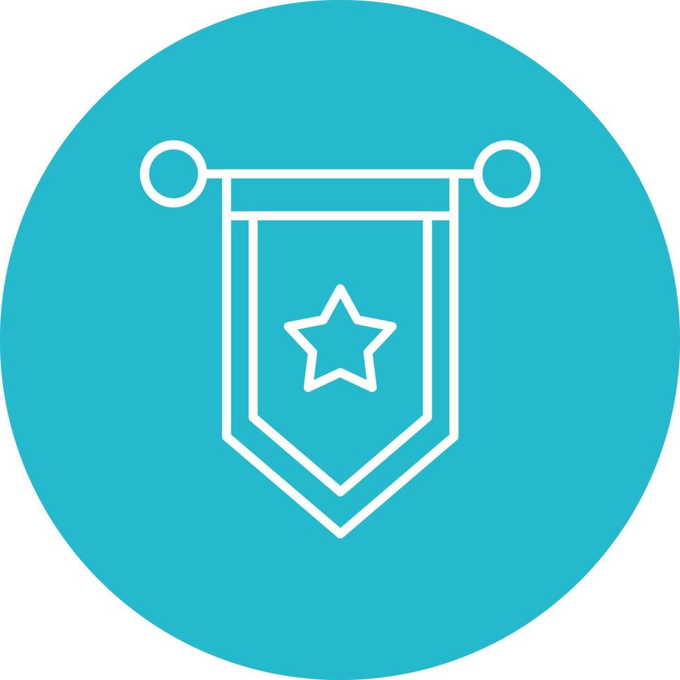 Pennant Line Circle Background Icon vector