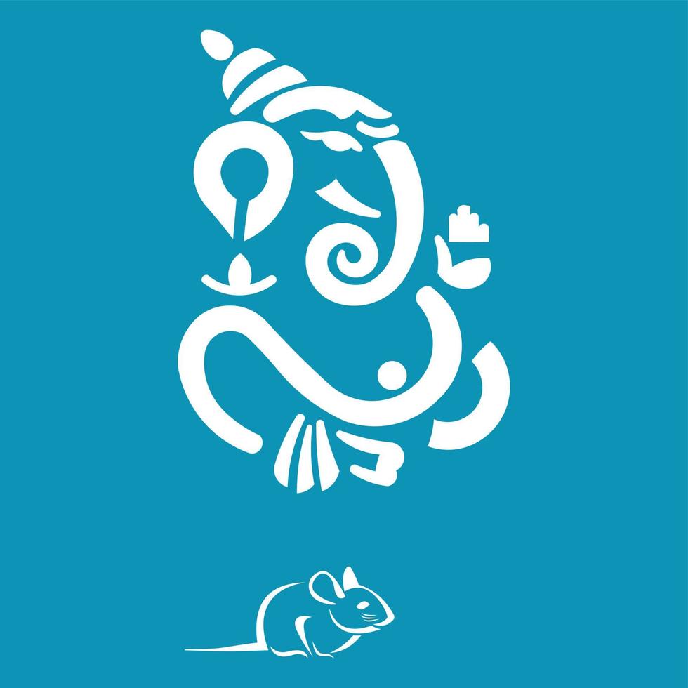 Lord Ganesha icon, chaturthi, festival, worship, religion, ganpati, white background. vector