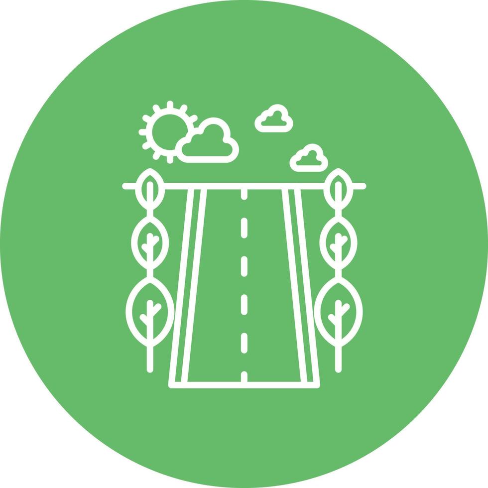 Road Landscape Line Circle Background Icon vector