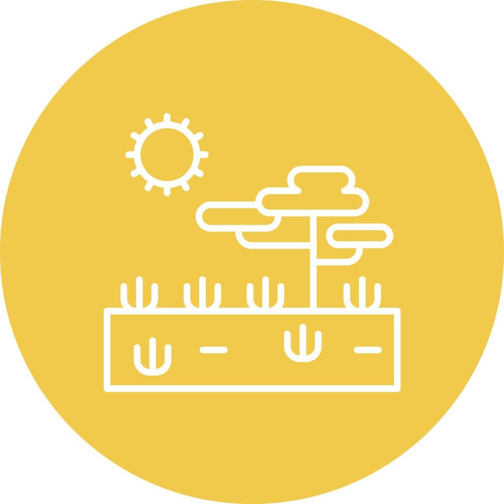 Savannah Line Circle Background Icon vector