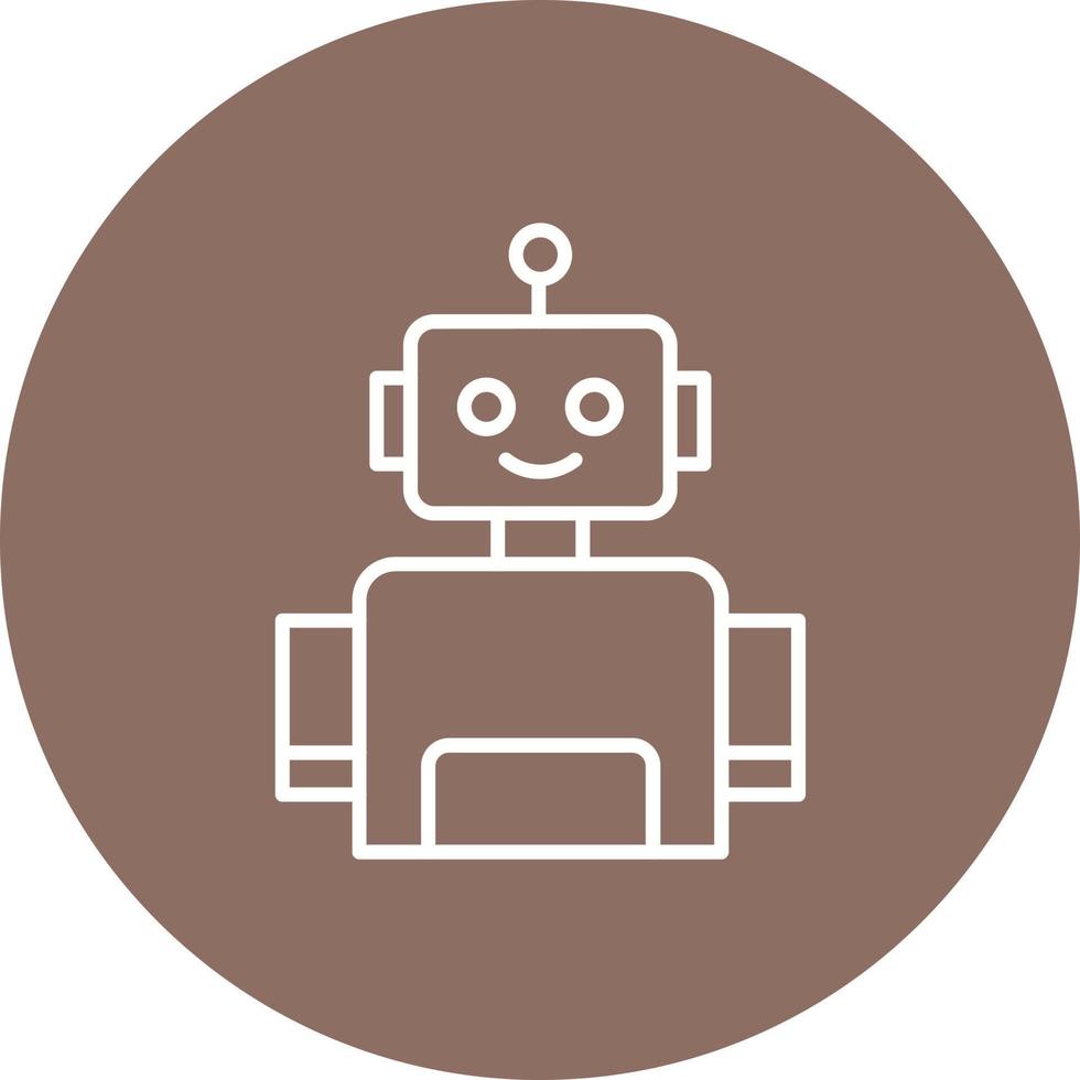 Robot Line Circle Background Icon vector