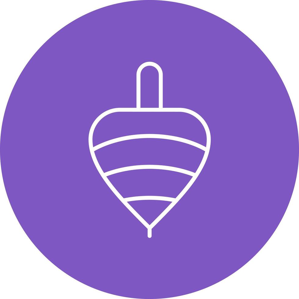 Spinning Top Line Circle Background Icon vector