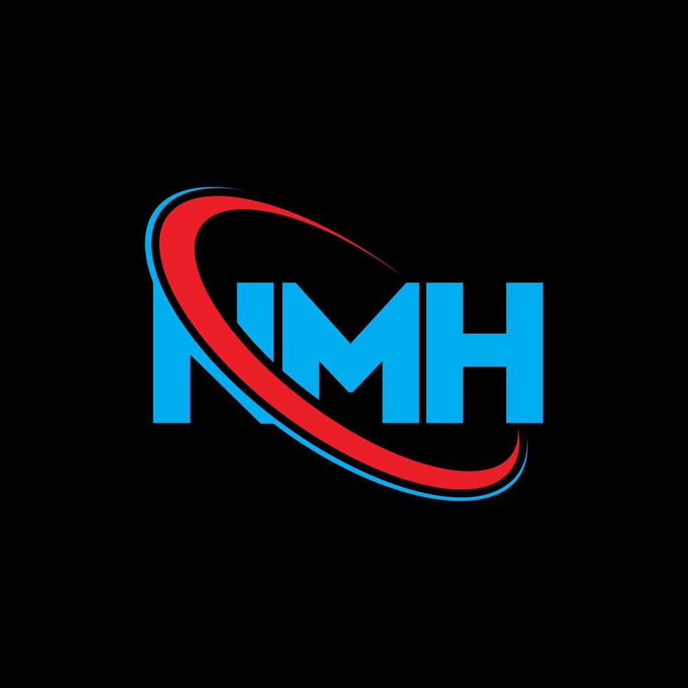 logotipo de nmh. letra nmh. diseño del logotipo de la letra nmh. logotipo de las iniciales nmh vinculado con un círculo y un logotipo de monograma en mayúsculas. tipografía nmh para tecnología, negocios y marca inmobiliaria. vector