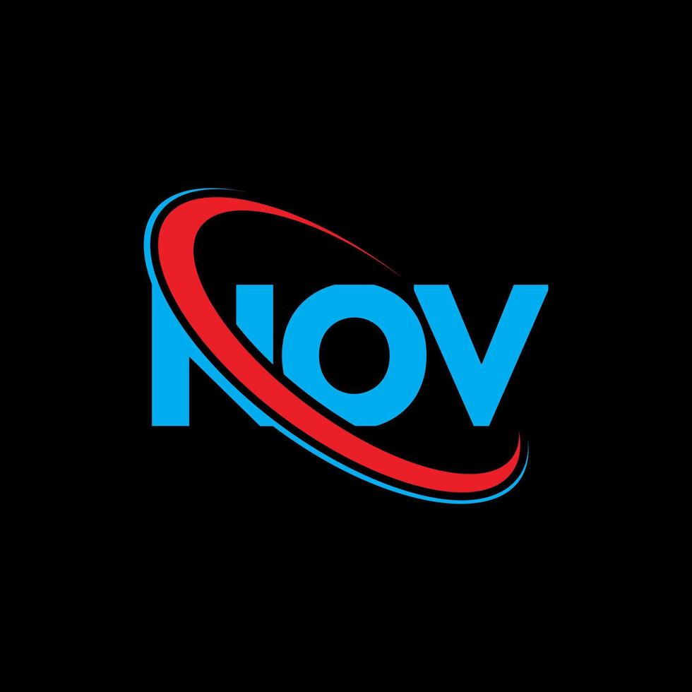 NOV logo. NOV letter. NOV letter logo design. Initials NOV logo linked with circle and uppercase monogram logo. NOV typography for technology, business and real estate brand. vector