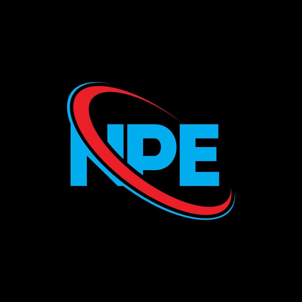 logotipo de npe. letra npe. diseño de logotipo de letra npe. logotipo de iniciales npe vinculado con círculo y logotipo de monograma en mayúsculas. tipografía npe para tecnología, negocios y marca inmobiliaria. vector