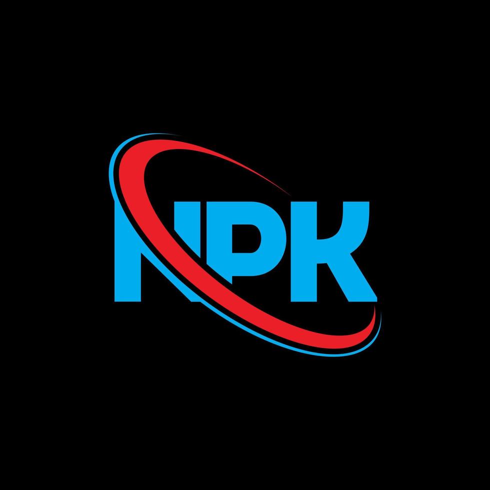 logotipo de Npk. letra npk. diseño del logotipo de la letra npk. logotipo de iniciales npk vinculado con círculo y logotipo de monograma en mayúsculas. tipografía npk para tecnología, negocios y marca inmobiliaria. vector