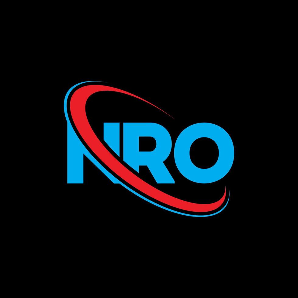 NRO logo. NRO letter. NRO letter logo design. Initials NRO logo linked with circle and uppercase monogram logo. NRO typography for technology, business and real estate brand. vector