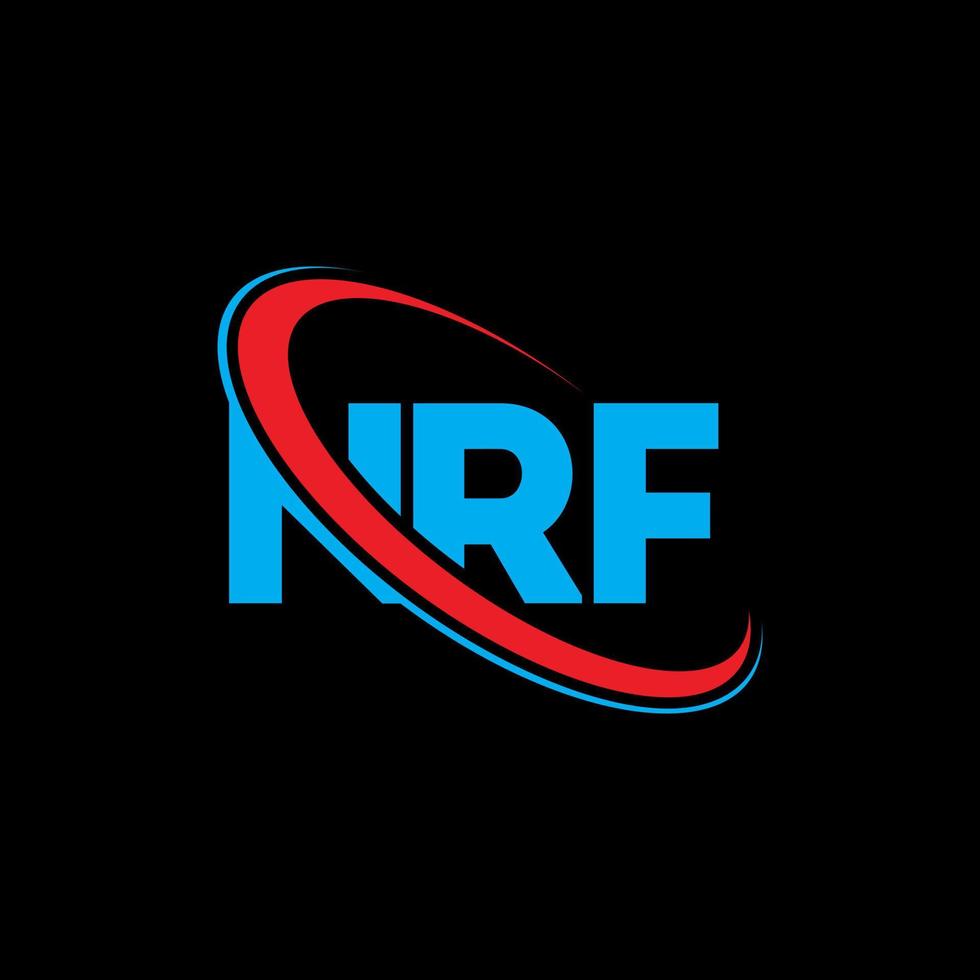 NRF logo. NRF letter. NRF letter logo design. Initials NRF logo linked