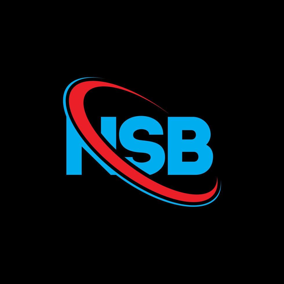 logotipo de NSB. carta nsb. diseño del logotipo de la letra nsb. logotipo de iniciales nsb vinculado con círculo y logotipo de monograma en mayúsculas. tipografía nsb para tecnología, negocios y marca inmobiliaria. vector