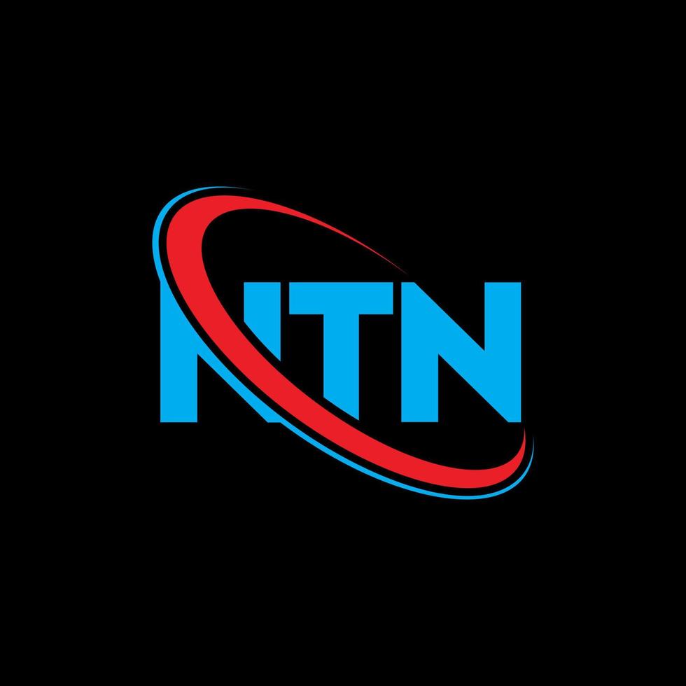 logotipo de NTN. letra ntn. diseño del logotipo de la letra ntn. logotipo de iniciales ntn vinculado con círculo y logotipo de monograma en mayúsculas. tipografía ntn para tecnología, negocios y marca inmobiliaria. vector