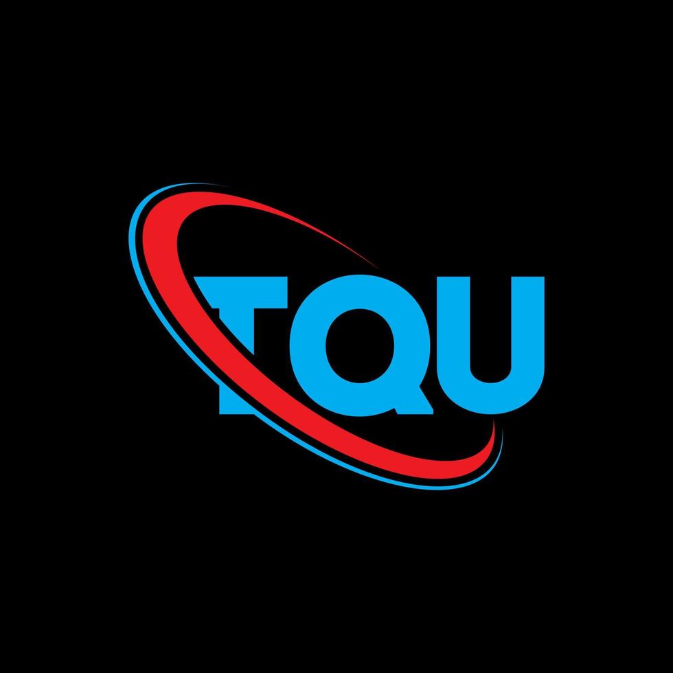 logotipo de tqu. letra tqu. diseño de logotipo de letra tqu. logotipo de iniciales tqu vinculado con círculo y logotipo de monograma en mayúsculas. tipografía tqu para tecnología, negocios y marca inmobiliaria. vector