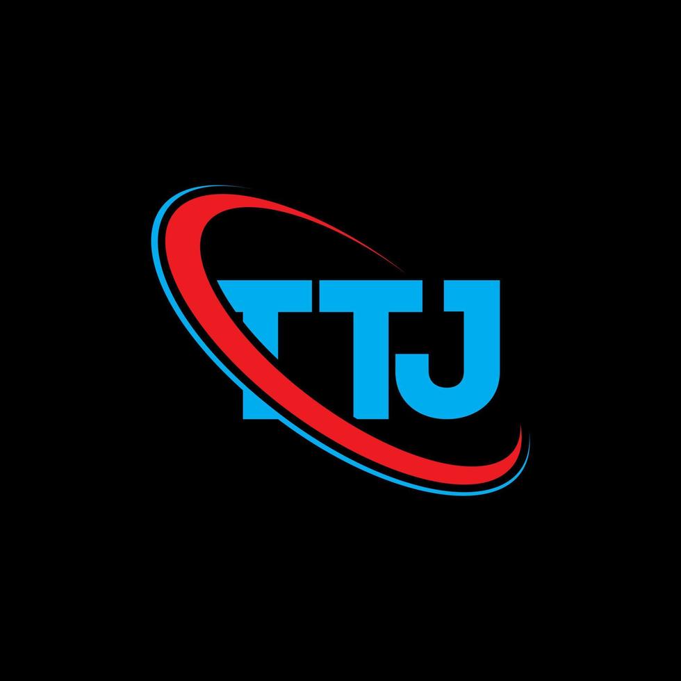 logotipo de ttj. letra ttj. diseño del logotipo de la letra ttj. logotipo de iniciales ttj vinculado con círculo y logotipo de monograma en mayúsculas. tipografía ttj para tecnología, negocios y marca inmobiliaria. vector