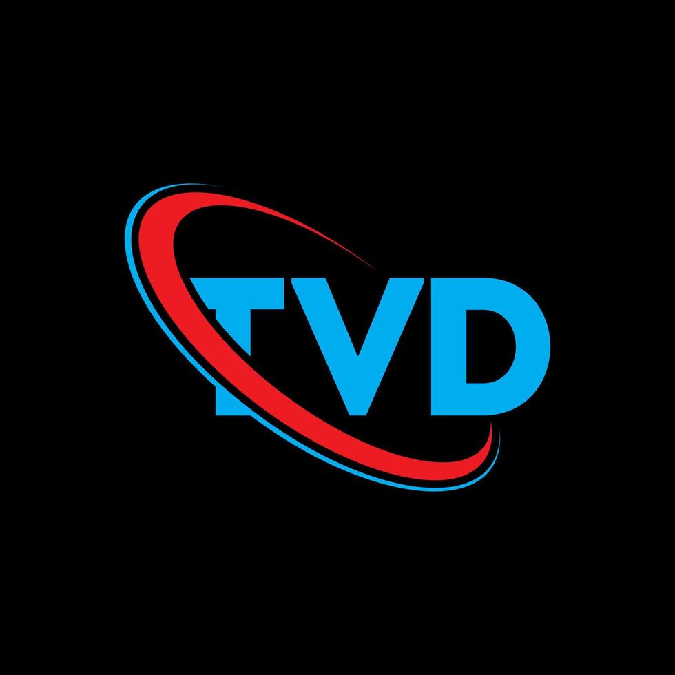 logotipo de tvd. carta tvd. diseño del logotipo de la letra tvd. logotipo de tvd iniciales vinculado con círculo y logotipo de monograma en mayúsculas. tipografía tvd para tecnología, negocios y marca inmobiliaria. vector