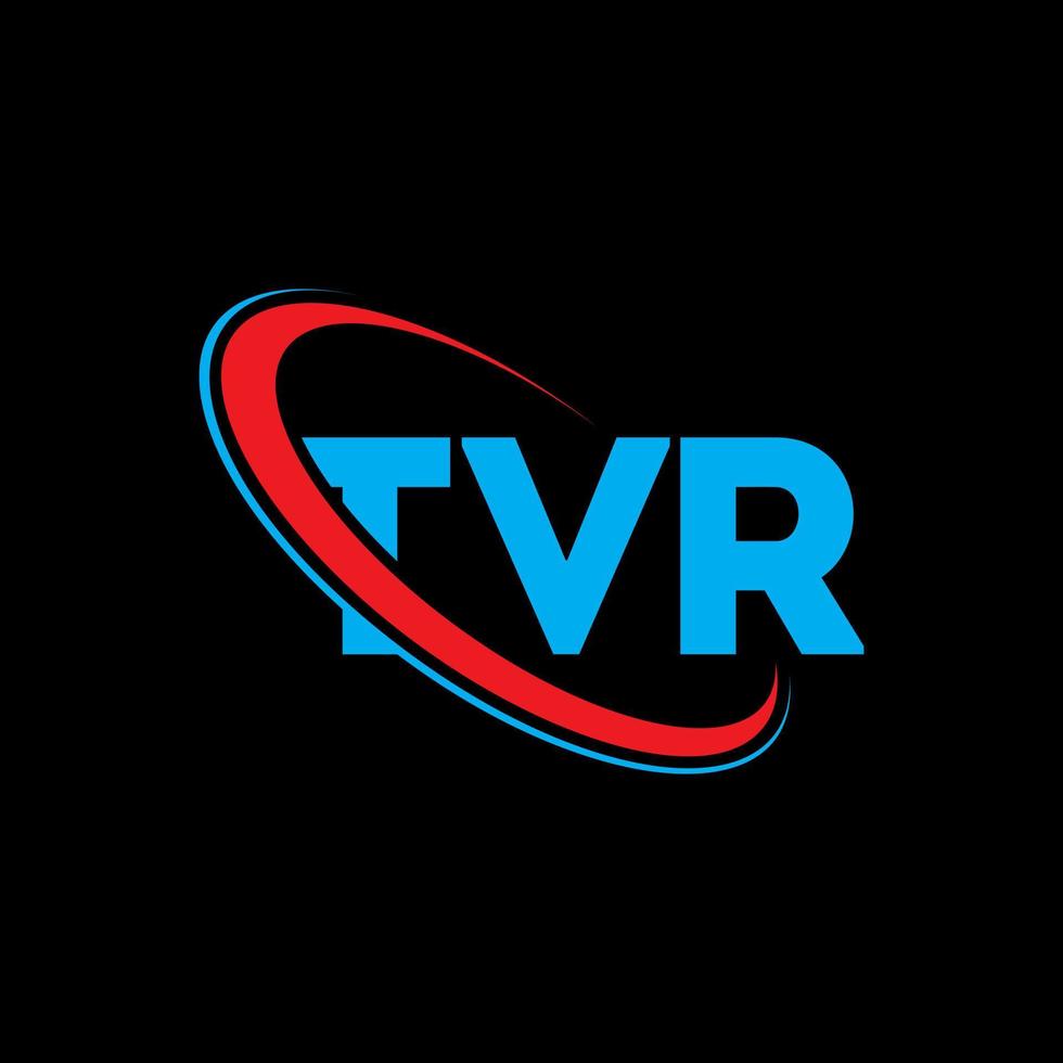 logotipo de tvr. carta tvr. diseño del logotipo de la letra tvr. logotipo de tvr de iniciales vinculado con círculo y logotipo de monograma en mayúsculas. tipografía tvr para tecnología, negocios y marca inmobiliaria. vector