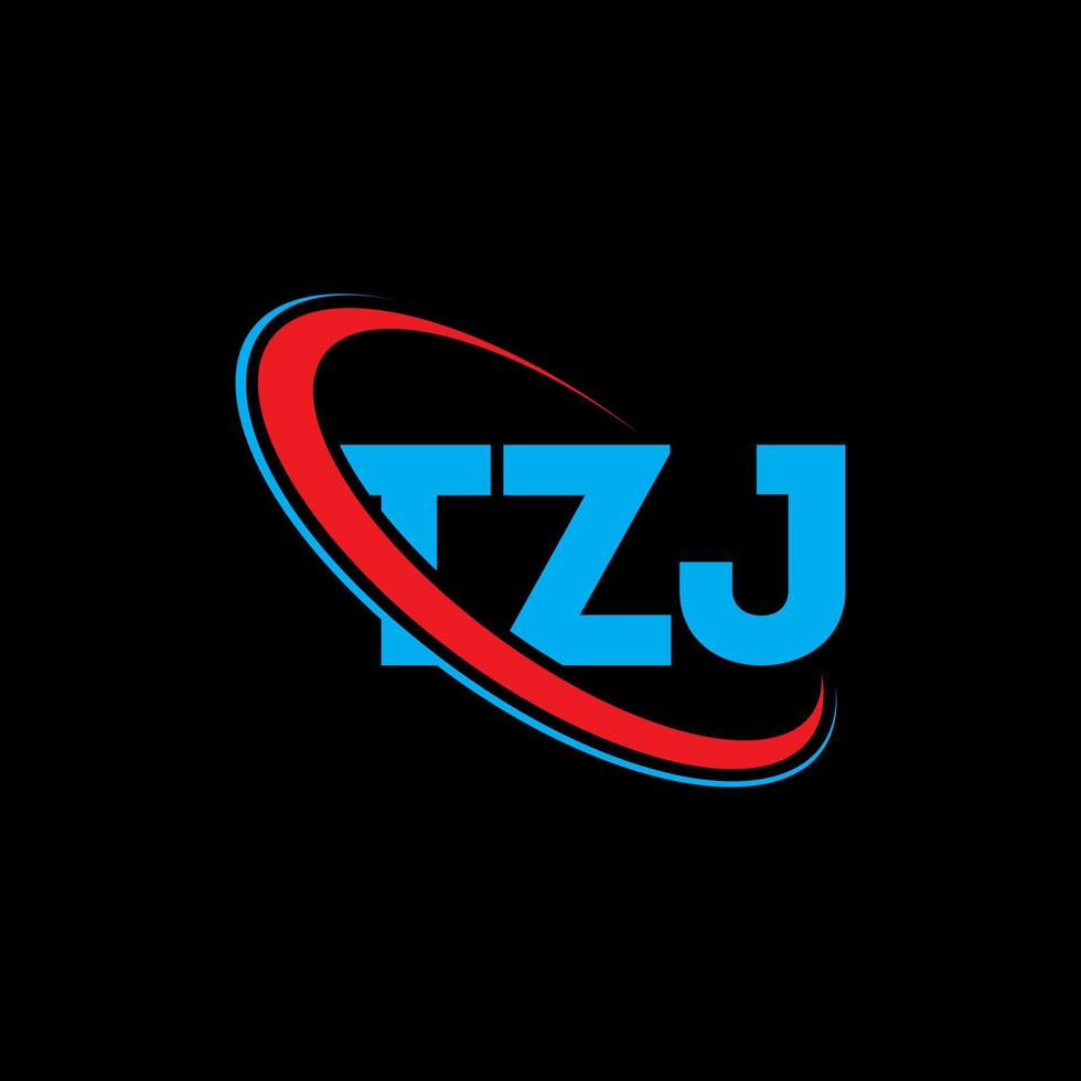 logotipo de tjj. letra tjj. diseño del logotipo de la letra tzj. logotipo de iniciales tzj vinculado con círculo y logotipo de monograma en mayúsculas. tipografía tzj para tecnología, negocios y marca inmobiliaria. vector