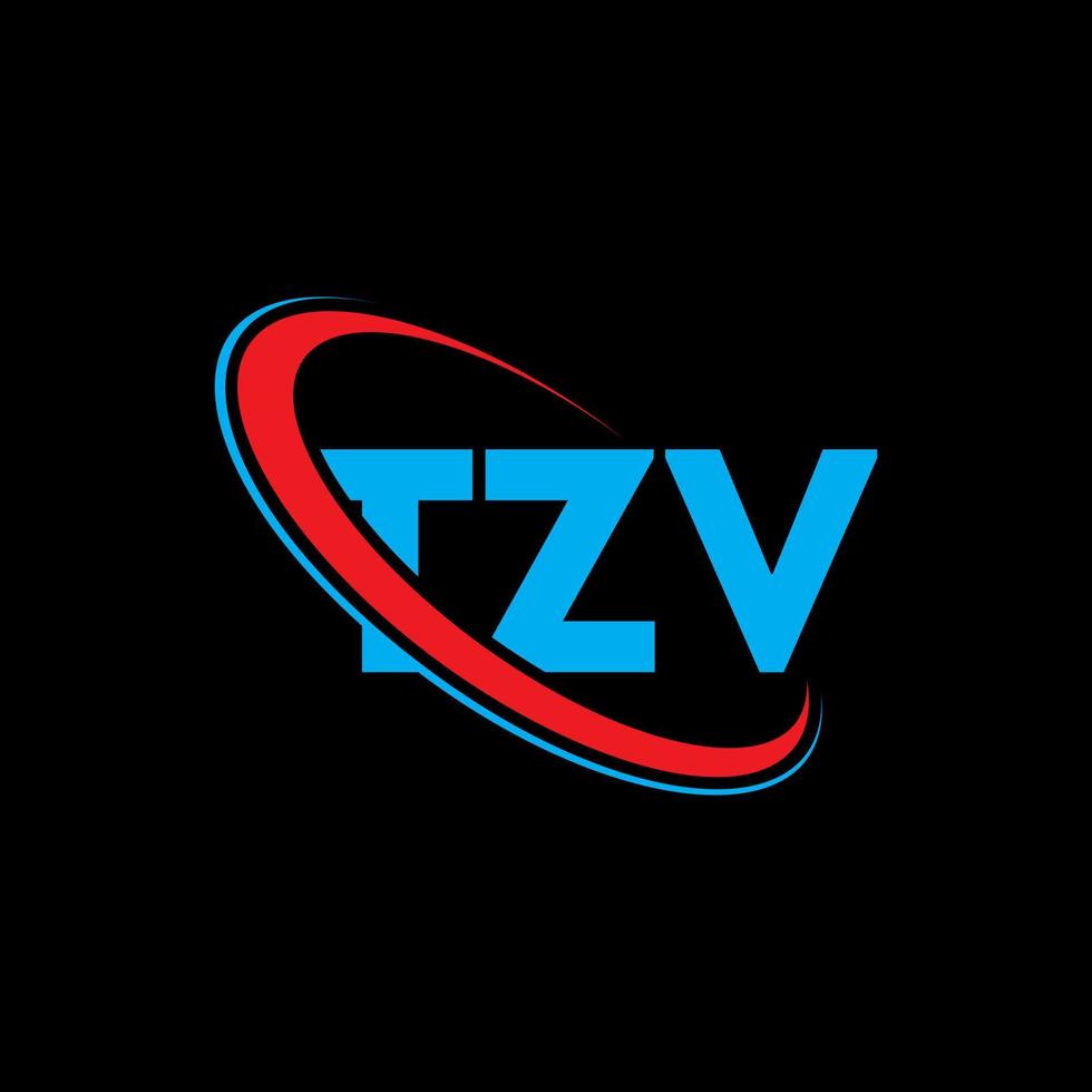 logotipo de Tzv. letra tzv. diseño del logotipo de la letra tzv. logotipo de iniciales tzv vinculado con círculo y logotipo de monograma en mayúsculas. tipografía tzv para tecnología, negocios y marca inmobiliaria. vector