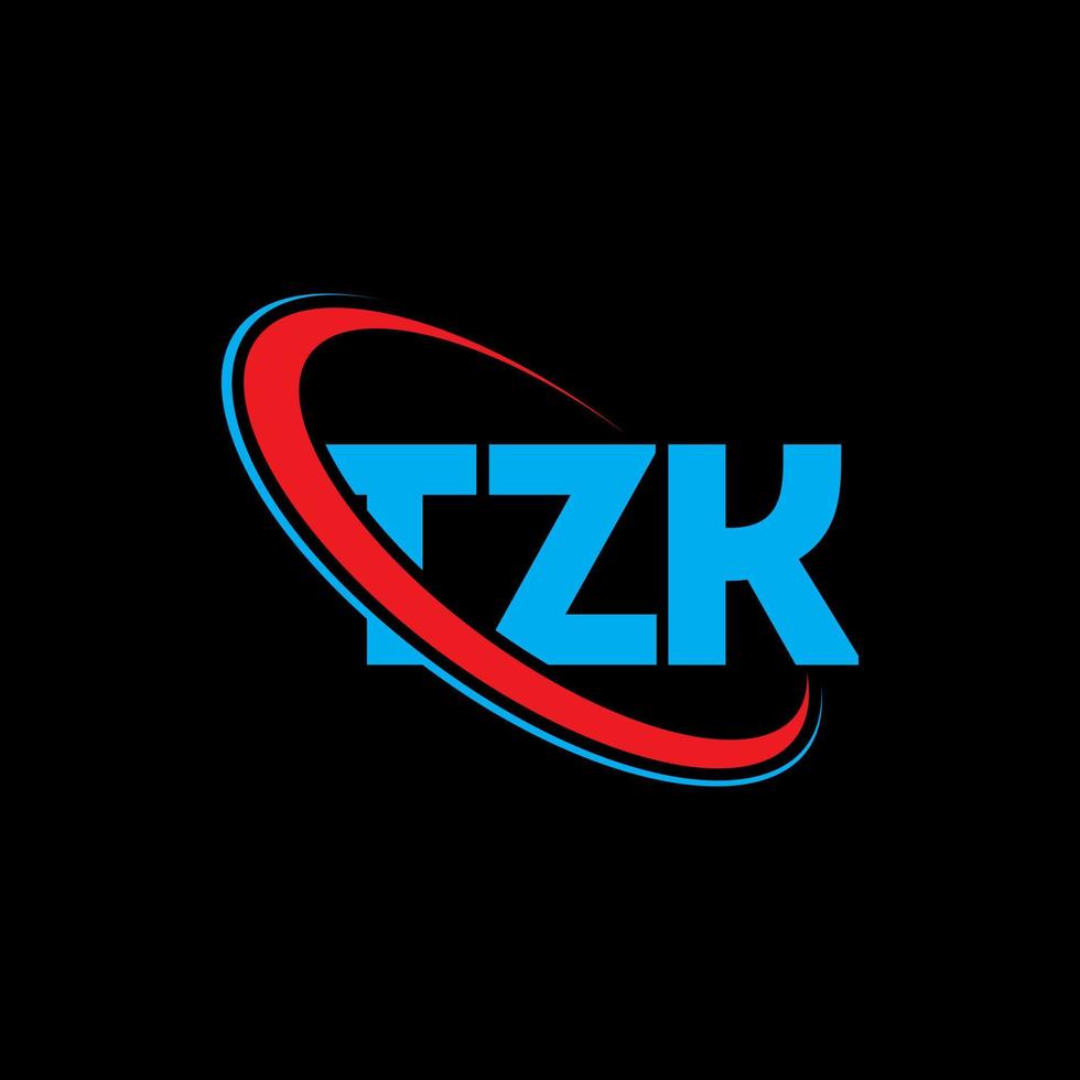 logotipo de Tzk. letra tzk. diseño del logotipo de la letra tzk. logotipo de iniciales tzk vinculado con círculo y logotipo de monograma en mayúsculas. tipografía tzk para tecnología, negocios y marca inmobiliaria. vector