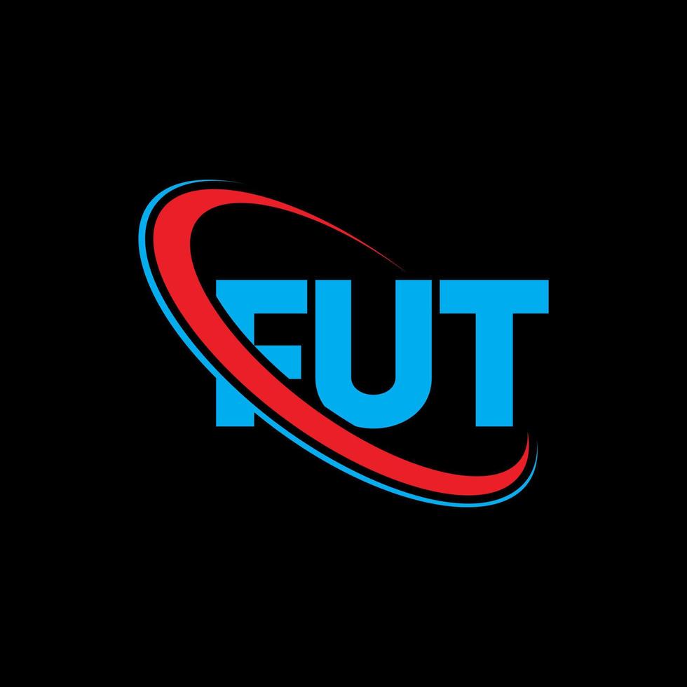 FUT logo. FUT letter. FUT letter logo design. Initials FUT logo linked with circle and uppercase monogram logo. FUT typography for technology, business and real estate brand. vector