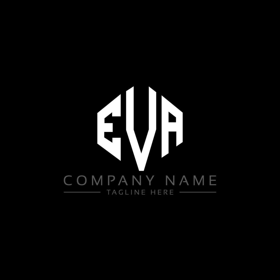 diseño de logotipo de letra eva con forma de polígono. diseño de logotipo en forma de cubo y polígono eva. plantilla de logotipo vectorial hexagonal eva colores blanco y negro. monograma de eva, logotipo comercial y inmobiliario. vector