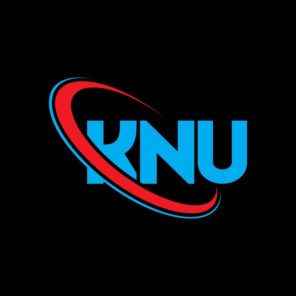 logotipo de knu. letra knu. diseño del logotipo de la letra knu. logotipo de knu de iniciales vinculado con círculo y logotipo de monograma en mayúsculas. tipografía knu para tecnología, negocios y marca inmobiliaria. vector