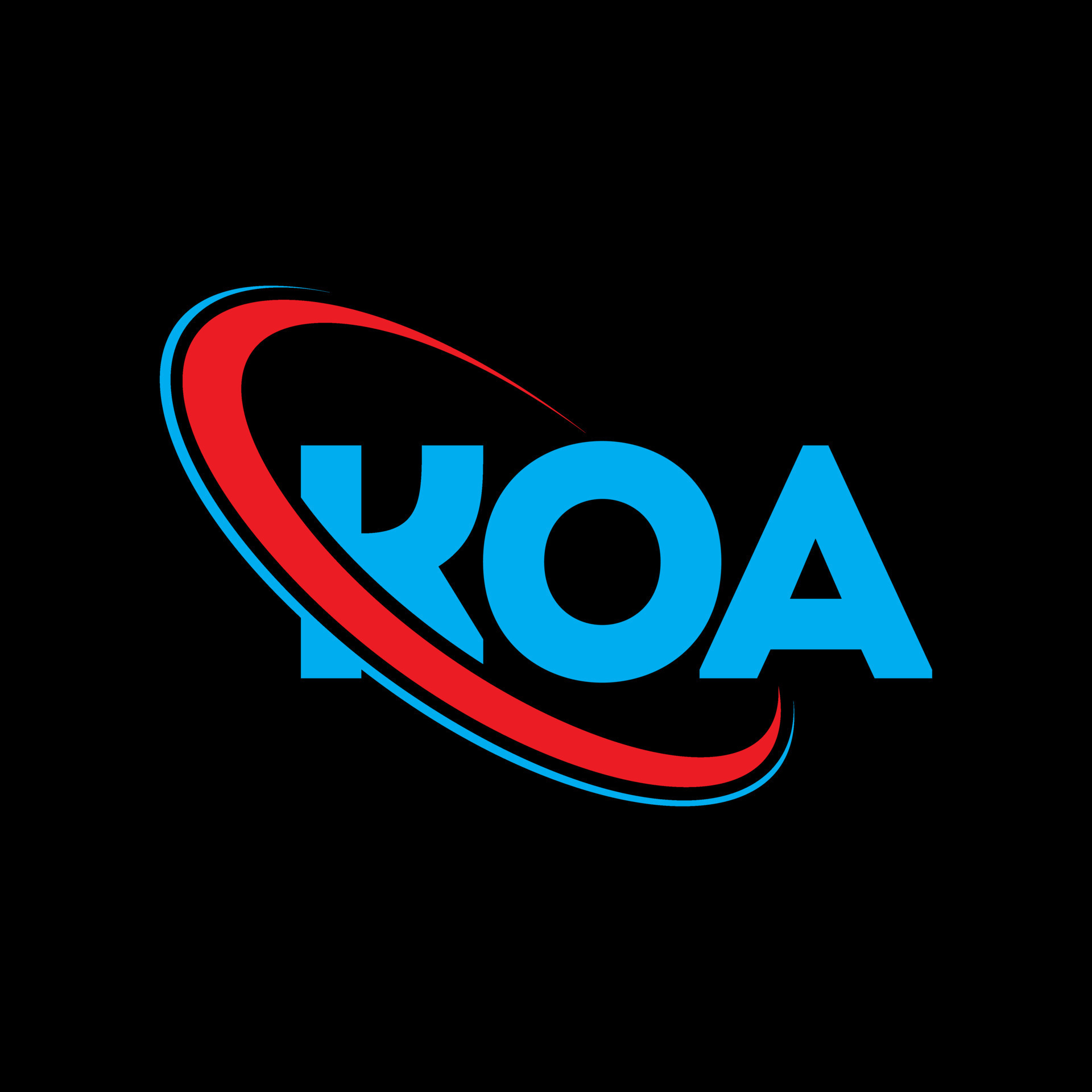 logotipo de koa. carta de koa. diseño del logotipo de la letra koa