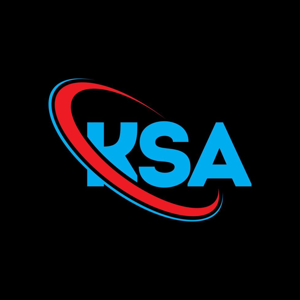 KSA logo. KSA letter. KSA letter logo design. Initials KSA logo linked with circle and uppercase monogram logo. KSA typography for technology, business and real estate brand. vector