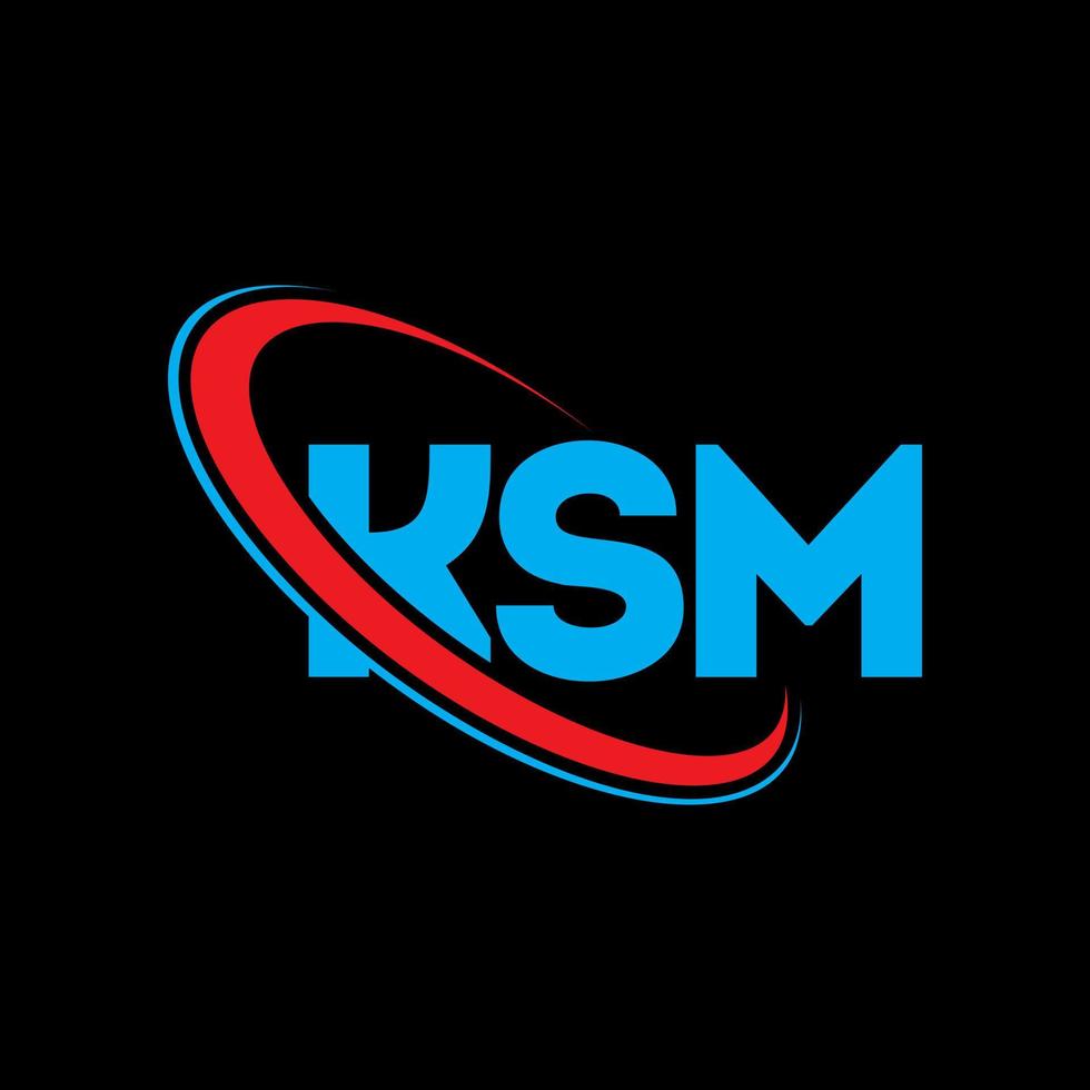 logotipo de ksm. carta kms. diseño del logotipo de la letra ksm. logotipo de las iniciales ksm vinculado con un círculo y un logotipo de monograma en mayúsculas. tipografía ksm para tecnología, negocios y marca inmobiliaria. vector