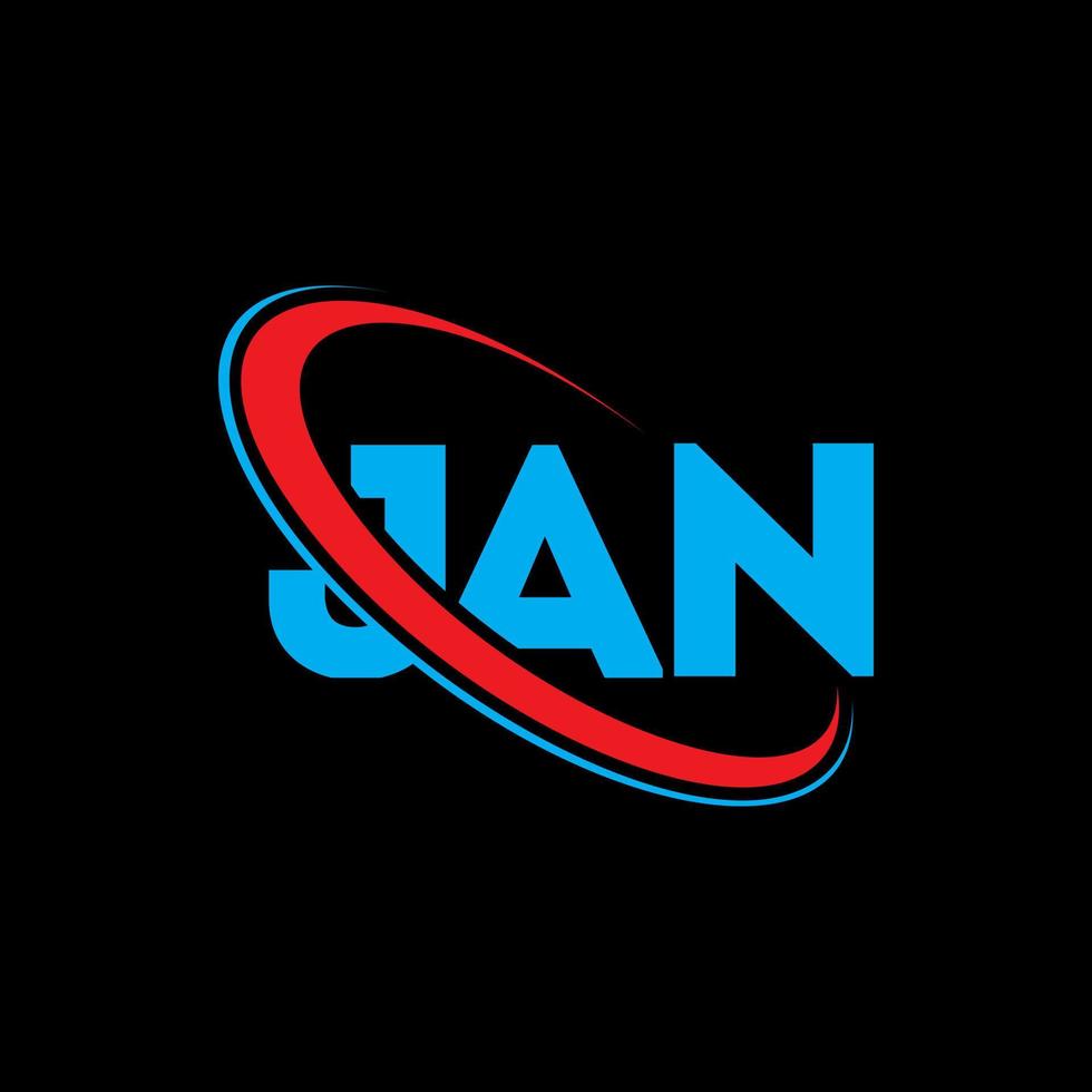 JAN logo. JAN letter. JAN letter logo design. Initials JAN logo linked with circle and uppercase monogram logo. JAN typography for technology, business and real estate brand. vector