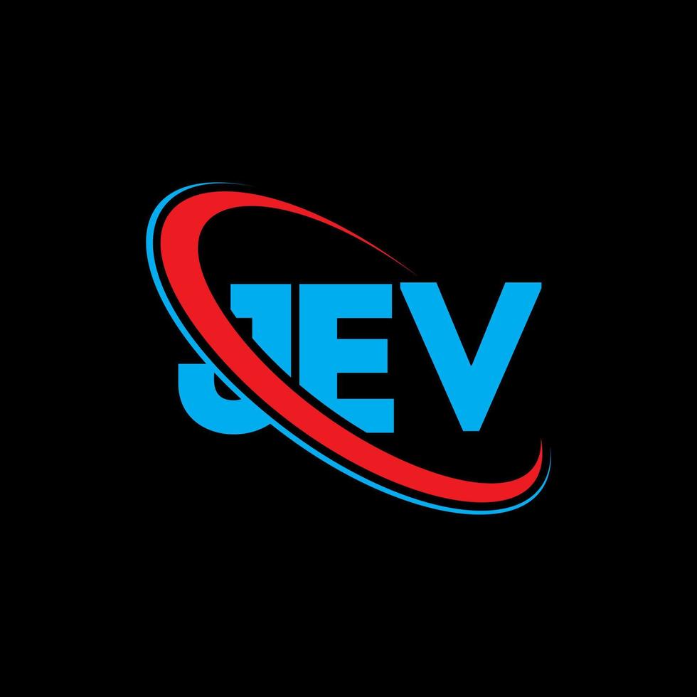 JEV logo. JEV letter. JEV letter logo design. Initials JEV logo linked with circle and uppercase monogram logo. JEV typography for technology, business and real estate brand. vector