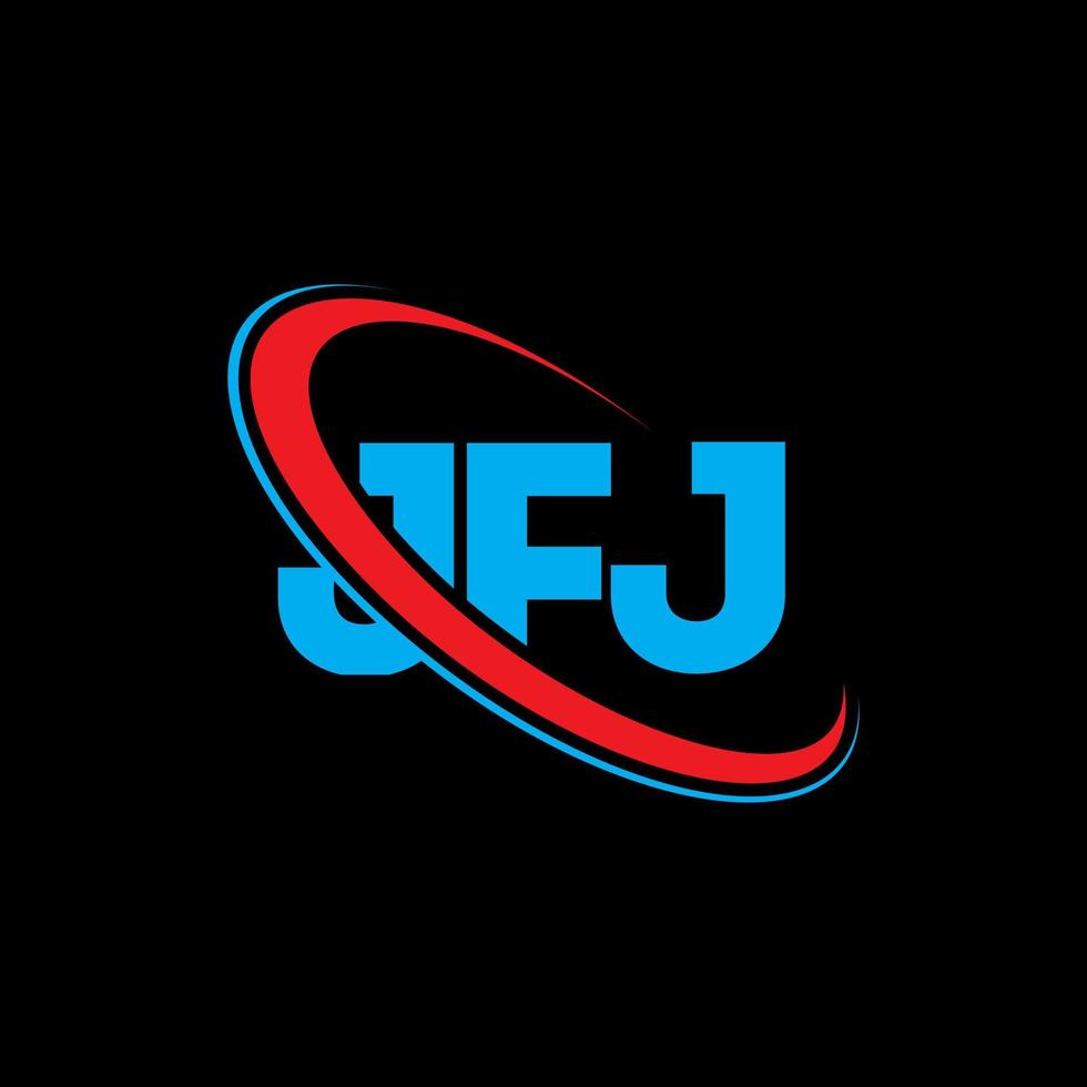 logotipo jjj. carta jfj. diseño del logotipo de la letra jfj. logotipo de iniciales jfj vinculado con círculo y logotipo de monograma en mayúsculas. tipografía jfj para tecnología, negocios y marca inmobiliaria. vector