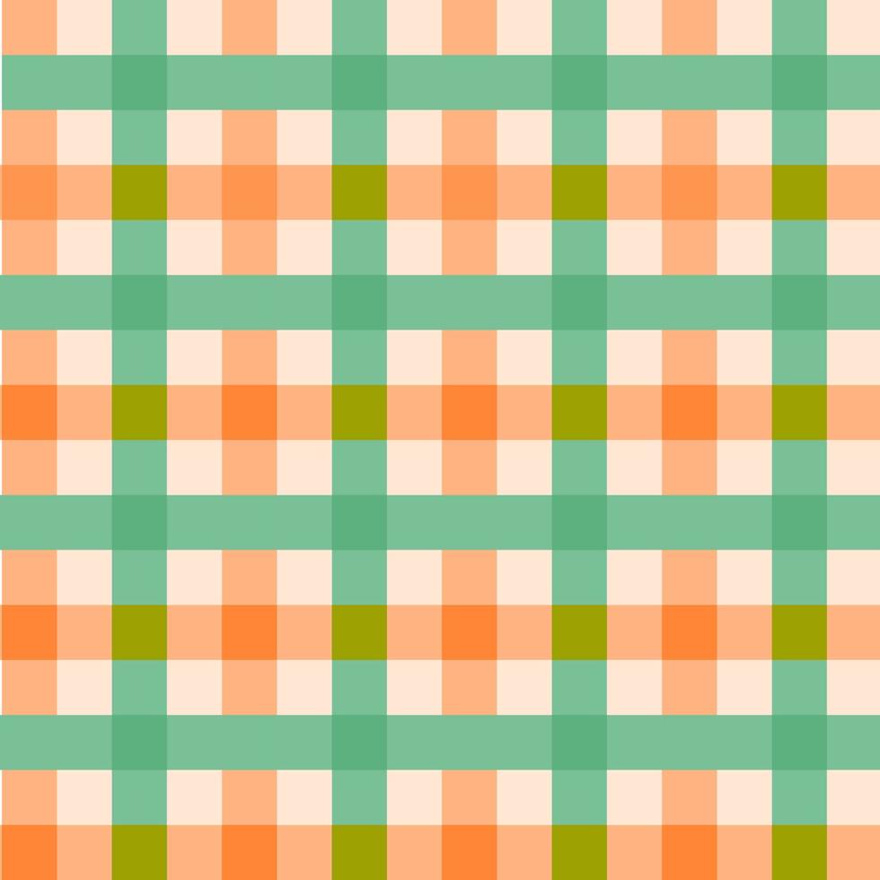 Orange Green Plaid, checkered, tartan seamless pattern. Paper, cloth, fabric, cloth, dress, napkin, cover, bed printing, gift, present or wrap. Halloween, spring, fall, harvest concept, background. vector