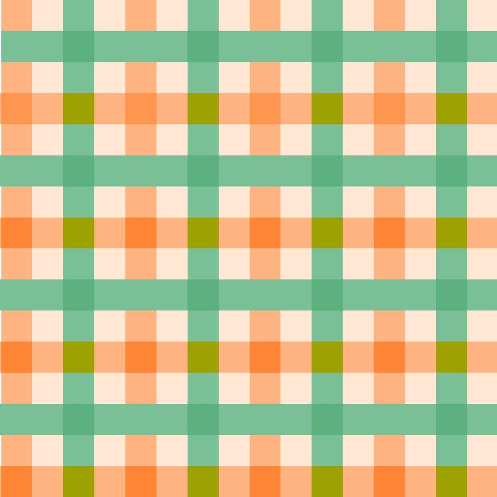 Orange Green Plaid, checkered, tartan seamless pattern. Paper, cloth, fabric, cloth, dress, napkin, cover, bed printing, gift, present or wrap. Halloween, spring, fall, harvest concept, background. vector