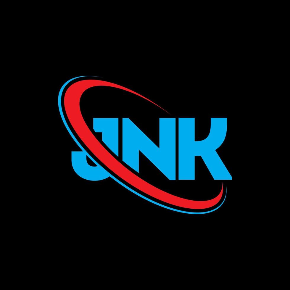 logotipo jnk. carta jnk. diseño del logotipo de la letra jnk. logotipo de jnk iniciales vinculado con el círculo y el logotipo del monograma en mayúsculas. tipografía jnk para tecnología, negocios y marca inmobiliaria. vector