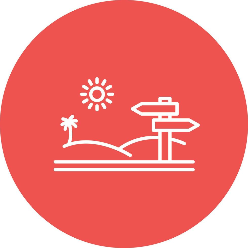 Desert Direction Line Circle Background Icon vector
