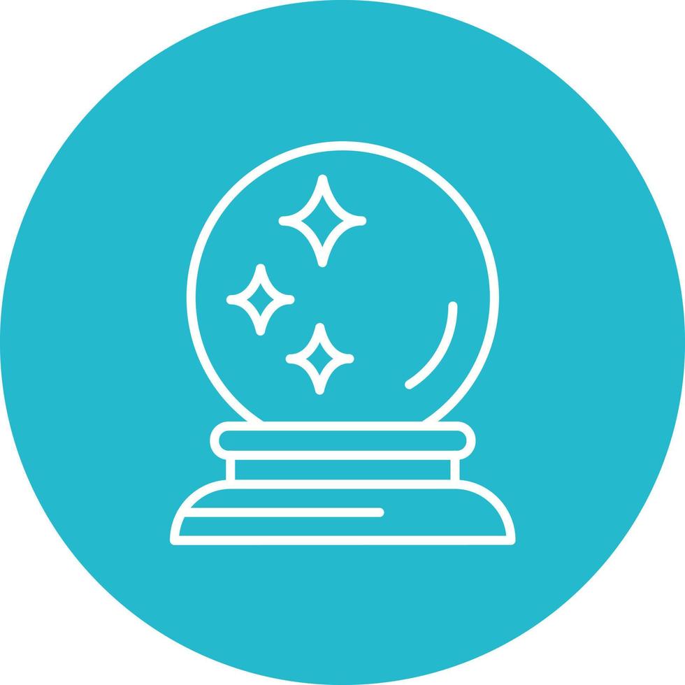 Crystal Ball Line Circle Background Icon vector