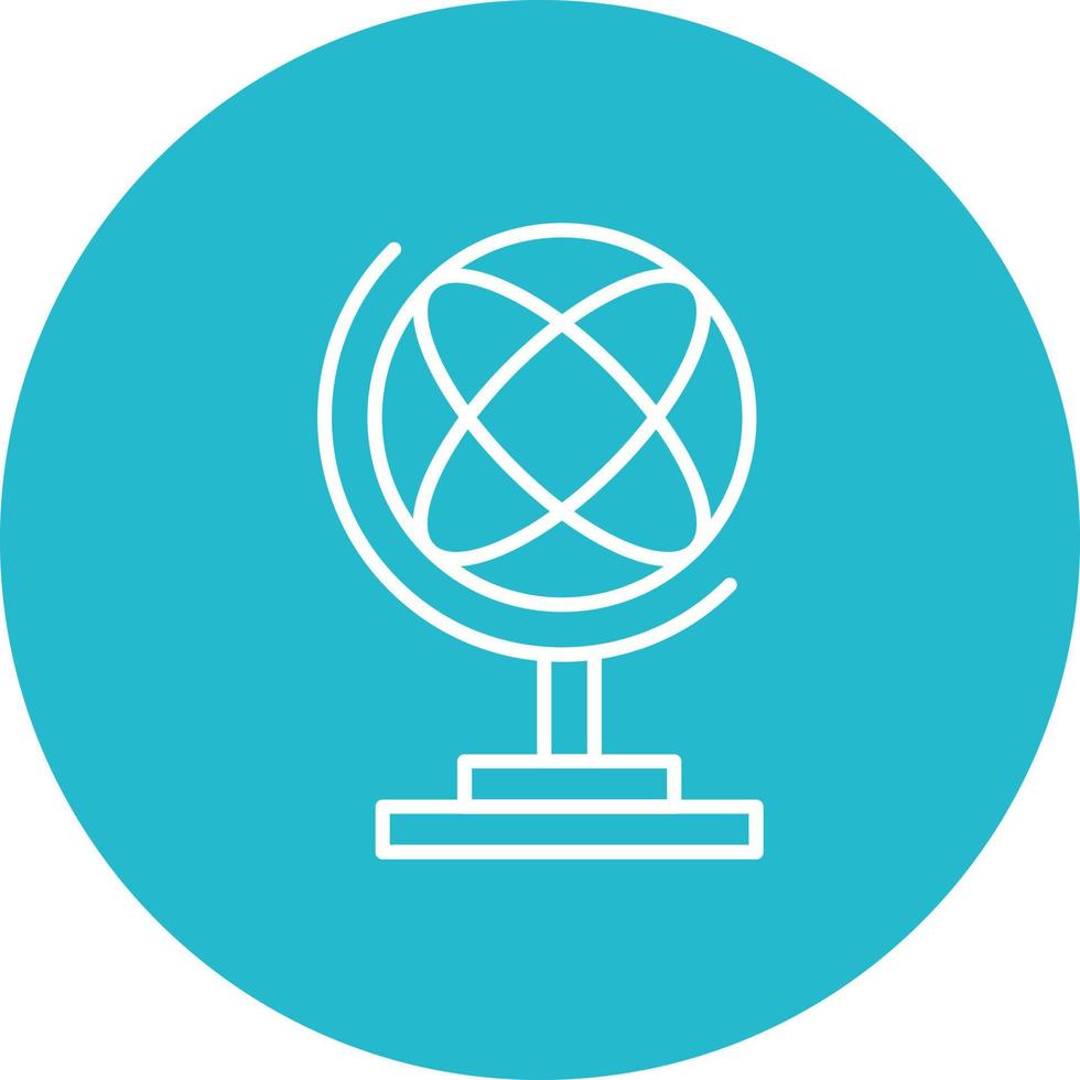 Globe Stand Line Circle Background Icon vector